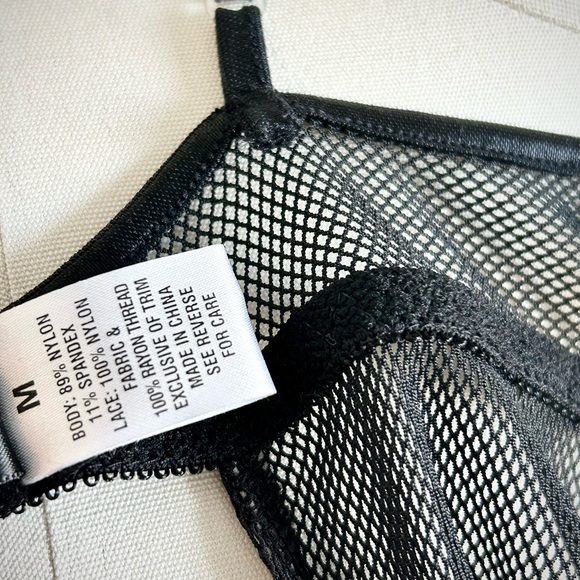 NWT Y2K FREDERICKS OF HOLLYWOOD BLACK/PURPLE EMBROIDERED BABYDOLL CHAMISE (0024) - Picture 8 of 8